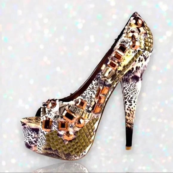 Zigi Soho Shoes New Zigisoho Royale Studded Platform Heels